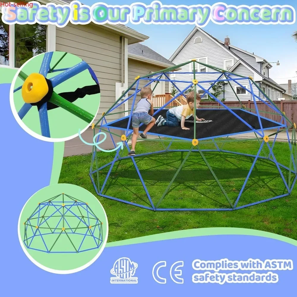 BestsellerGardenature 10FT Climbing Dome with Hammock, Outdoor Jungle Gym for Kids, Geometric Dome Climber Supporting 880 Lbs An - Image 5