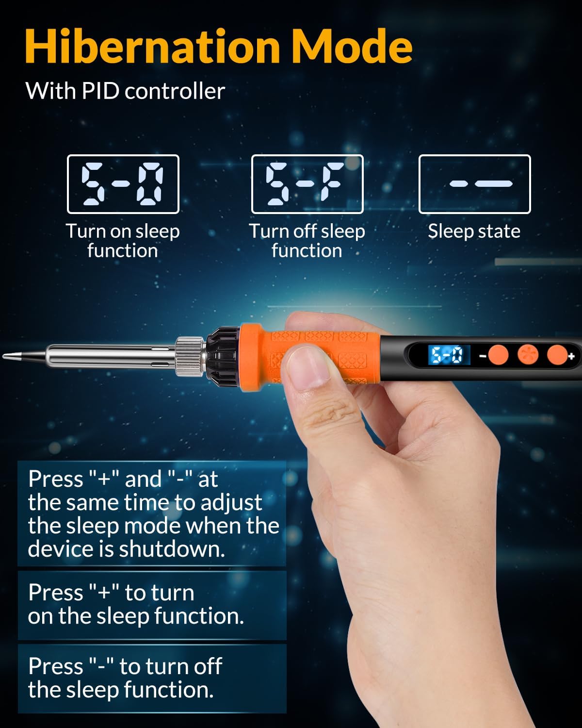 Soldering Iron Kit, 100W High Power Soldering Iron, Fast Heating, Digital Display Temperature Control Accurate 356°F-896°F, Portable Soldering Kit with Protective Cap, Automatic Sleep Mode - Image 2