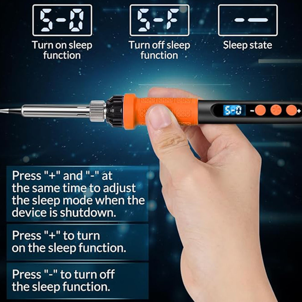Soldering Iron Kit, 100W High Power Soldering Iron, Fast Heating, Digital Display Temperature Control Accurate 356°F-896°F, Portable Soldering Kit with Protective Cap, Automatic Sleep Mode - Image 2