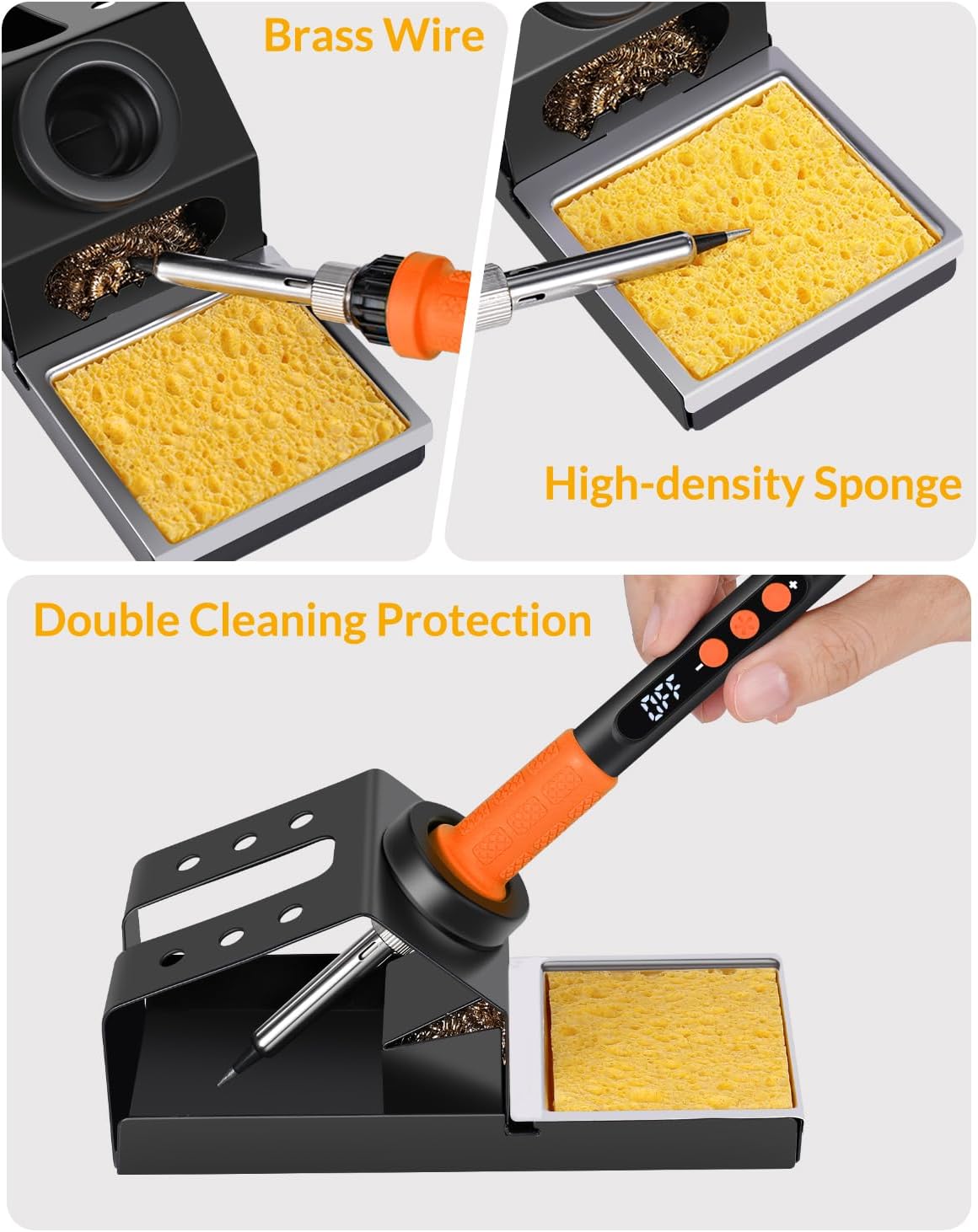 Soldering Iron Kit, 100W High Power Soldering Iron, Fast Heating, Digital Display Temperature Control Accurate 356°F-896°F, Portable Soldering Kit with Protective Cap, Automatic Sleep Mode - Image 5