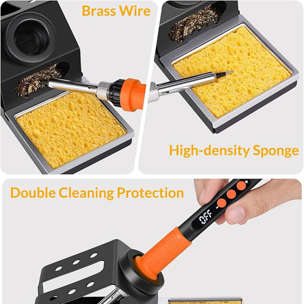 Soldering Iron Kit, 100W High Power Soldering Iron, Fast Heating, Digital Display Temperature Control Accurate 356°F-896°F, Portable Soldering Kit with Protective Cap, Automatic Sleep Mode - Image 5