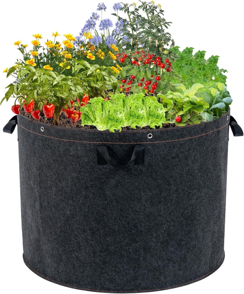 50 Gallon Grow Bags, 1 Pack Thickened Aeration Large Fabric Pots with Handles 29''×21'', Heavy Duty Planting Bags for Potato, Vegetables, Flowers & Trees