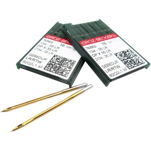 GROZ-BECKERT Needle in CKPSMS Clear Plastic Box- 20PCS Groz-Beckert 134-35LR, DPX35LR Gebedur Titanium Leather Sewing Needles (21/130)