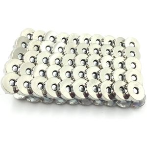 100 Sets Silver Tone Magnetic Purse Snap Clasps Button/Great for Closure Purse Handbag Clothes Sewing Craft No Tools Required 14mm (14YIN100)